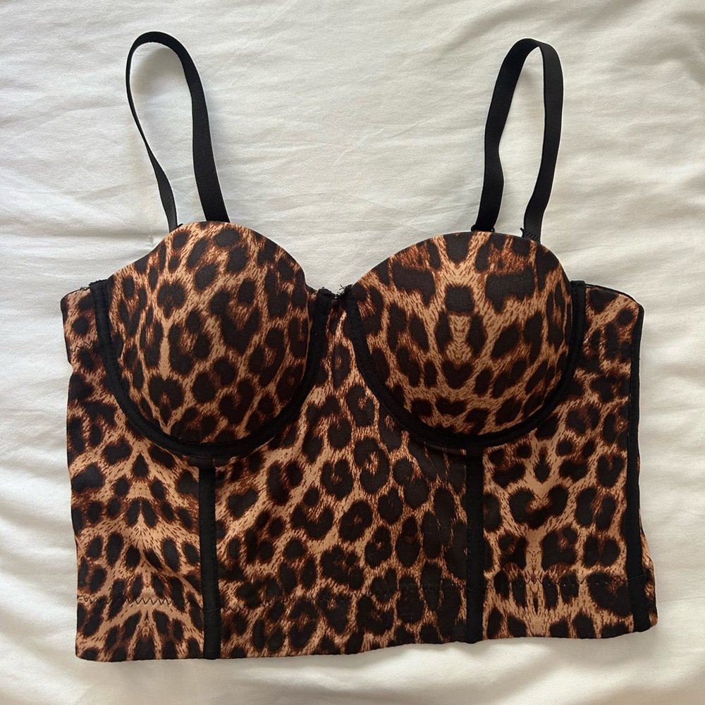 Ellaci Leopard Print Corset Top Size S